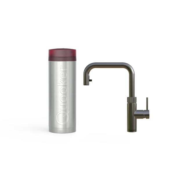 Quooker Flex Square | Reservoirs PRO3 | Gunmetal | sofort-Kochend-Wasserhahn